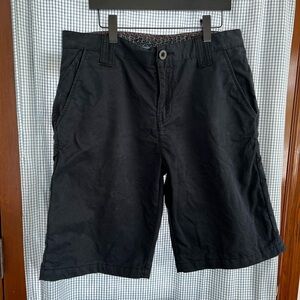 Men's Black Flat Front Shorts - Classic Everyday Style